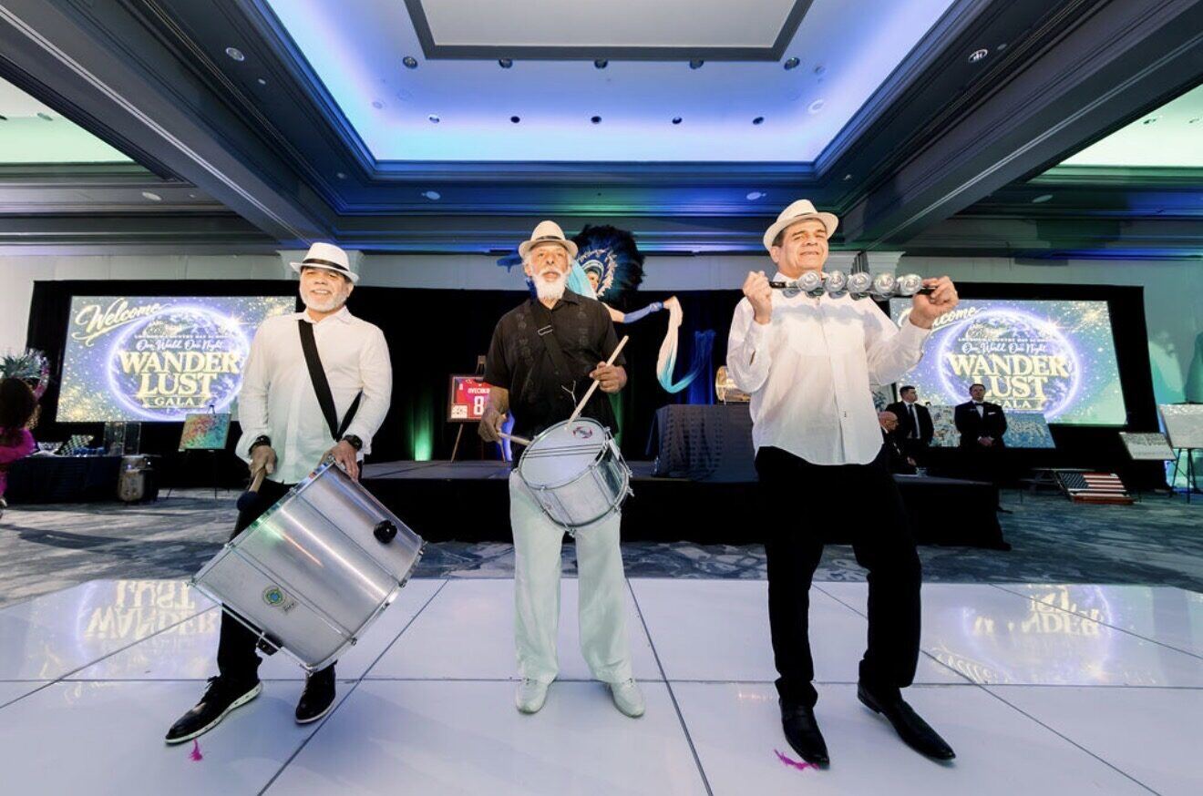 Royalty Samba drummers performing at a gala