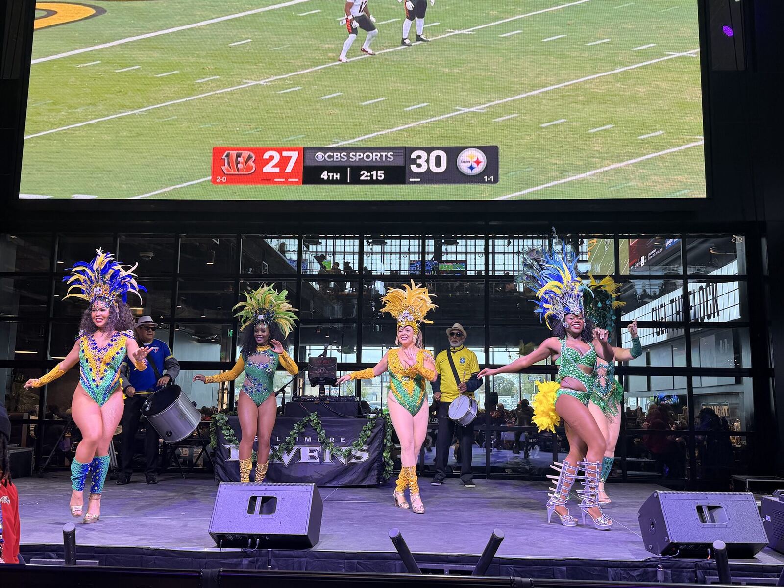 Royalty Samba performing live at a stadium event
